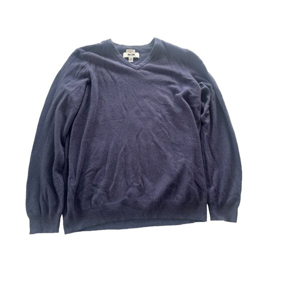 Joseph Abound Men's Medium Navy Cashmere V-neck Sweater Office Casual - Picture 1 of 3